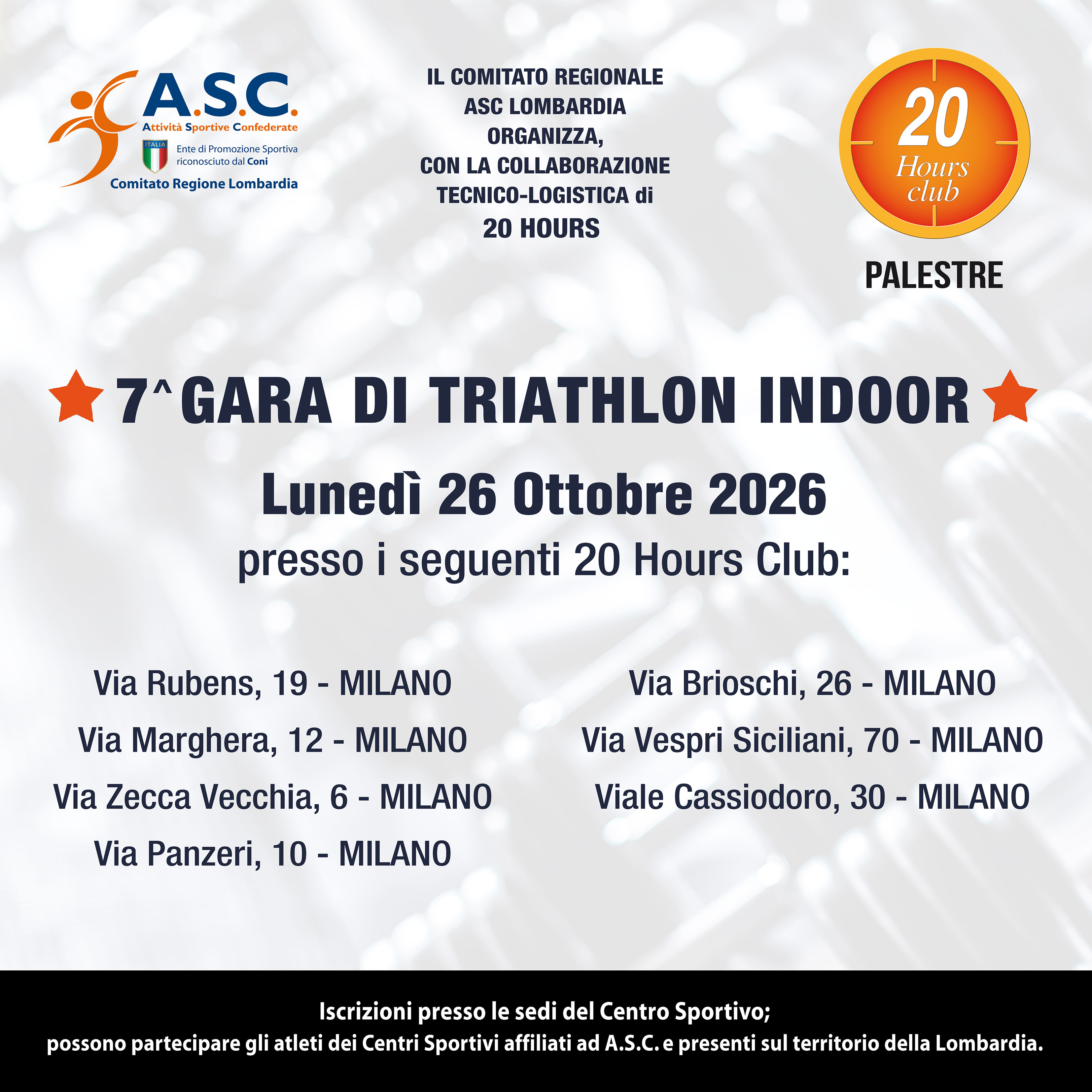 7° GRARA DI TRIATHLON INDOOR @ 20hours