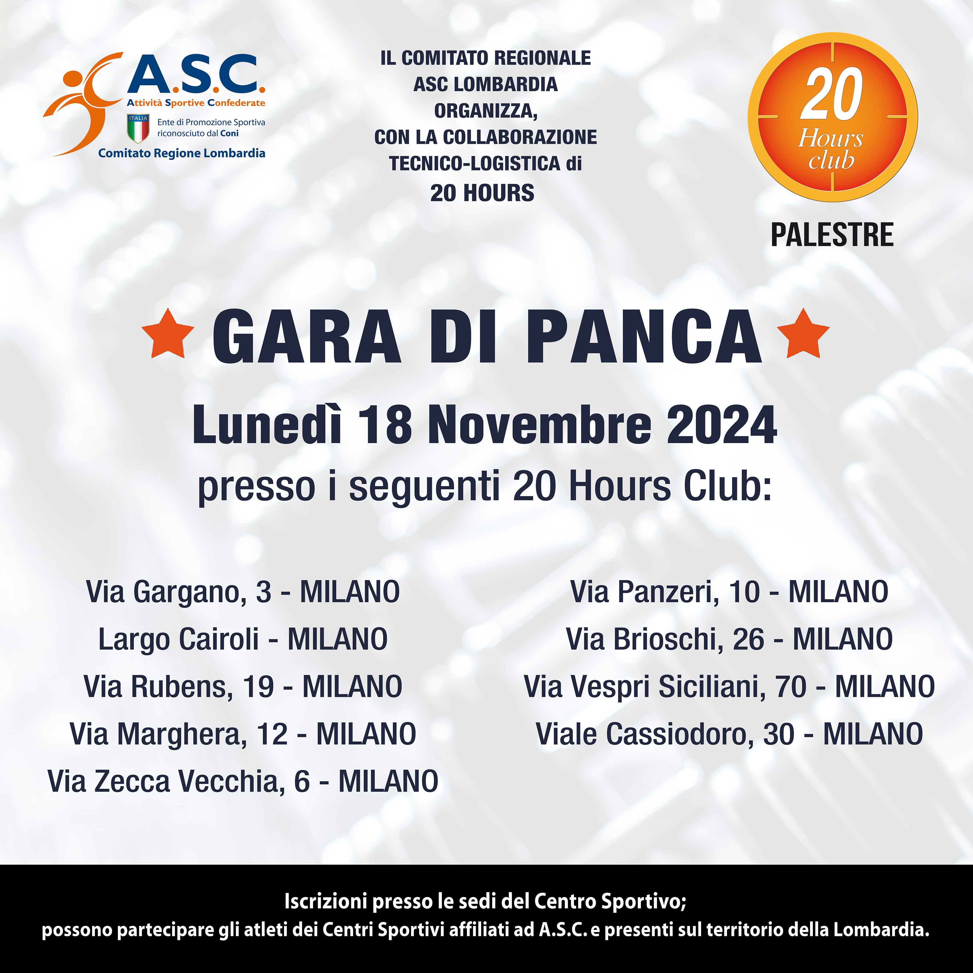 GARA DI PANCA @ 20HOURS CLUB